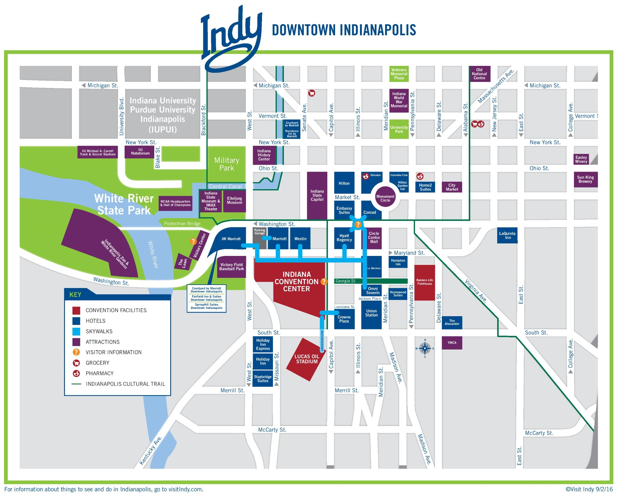Indianapolis Downtown Map - Downtown Indianapolis Map Printable