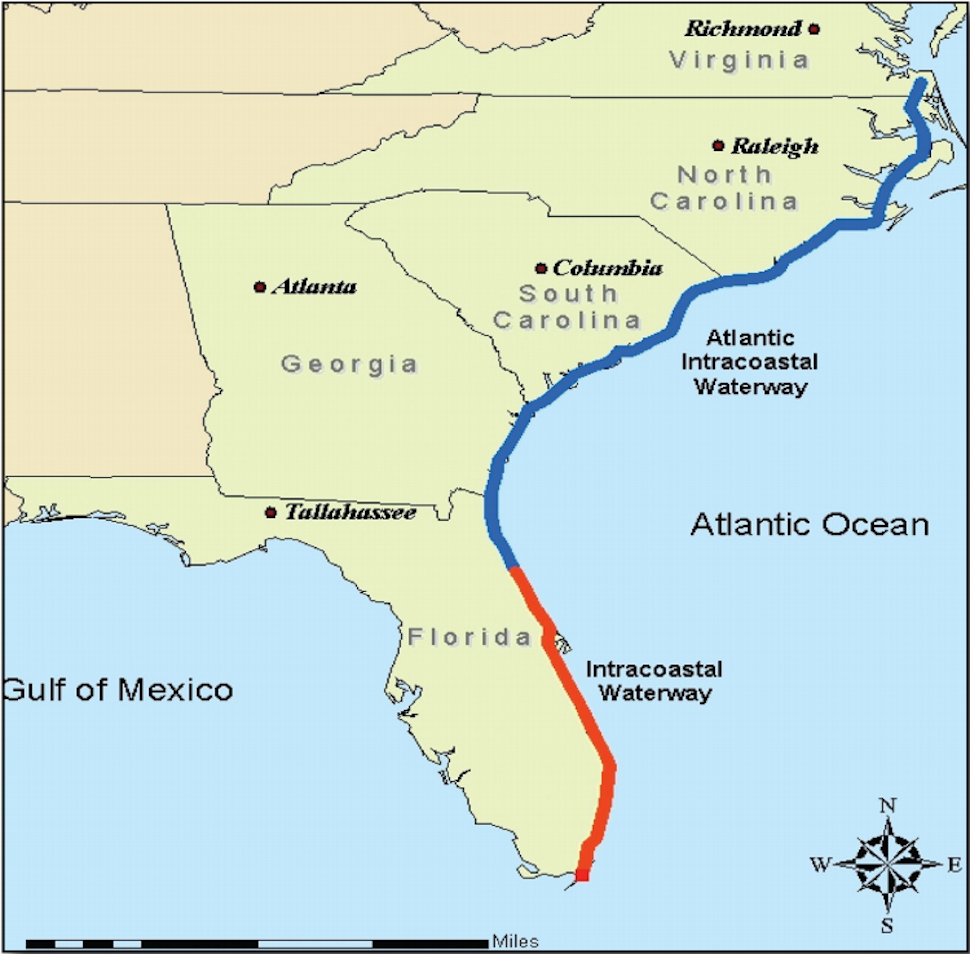 Intracoastal Waterway Through Charleston S C Intracoastal Waterway Florida Map 