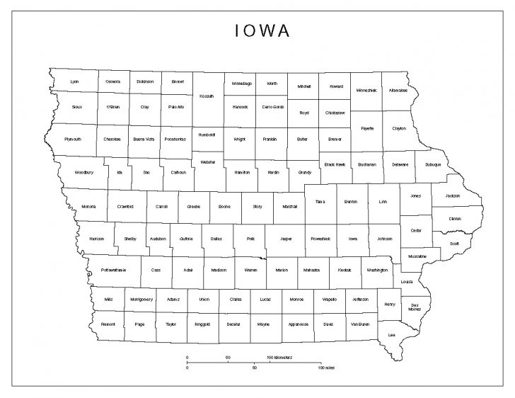 Iowa Labeled Map - Printable Map Of Iowa - Printable Maps