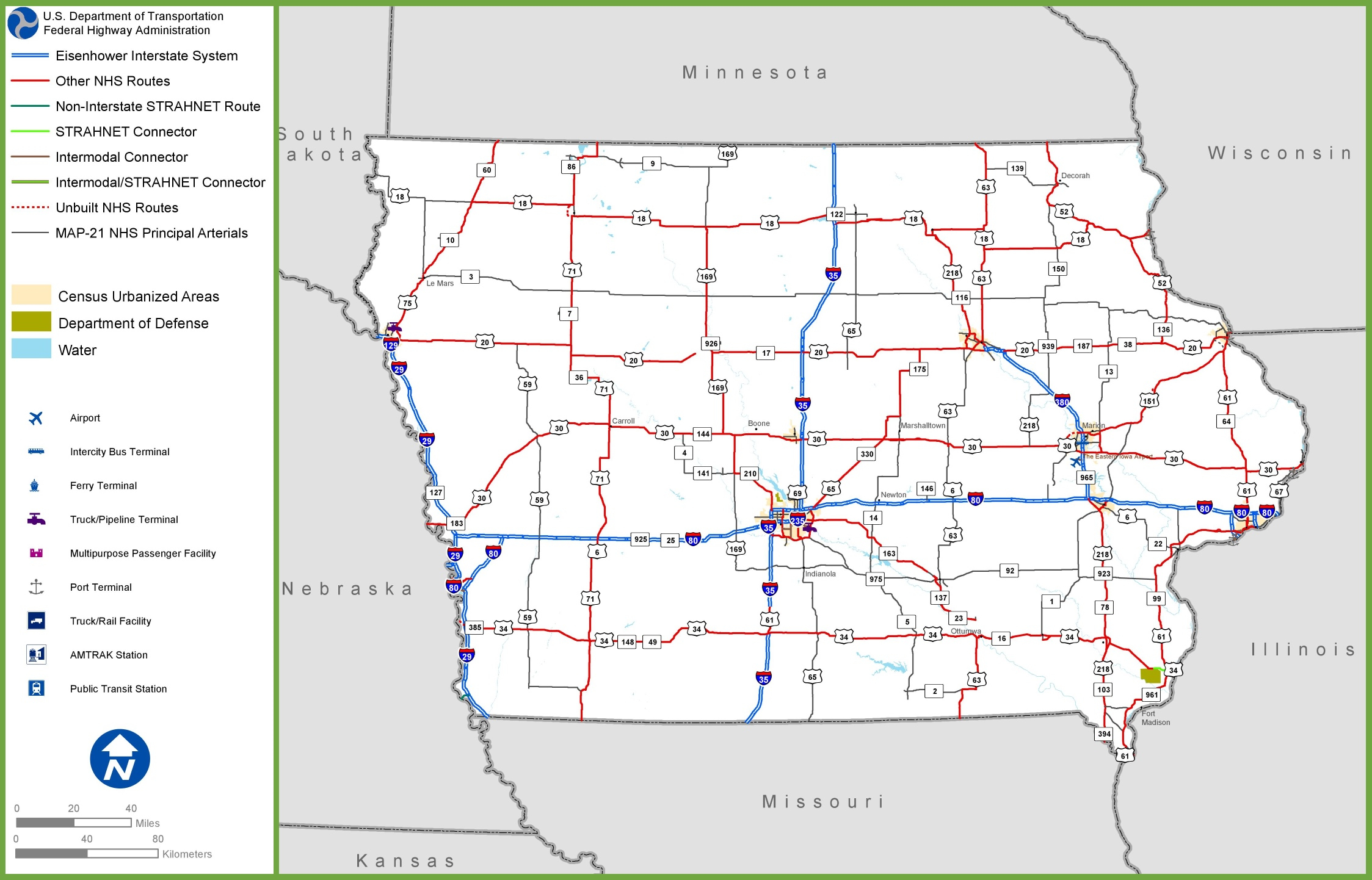 Iowa Road Map - Printable Map Of Iowa