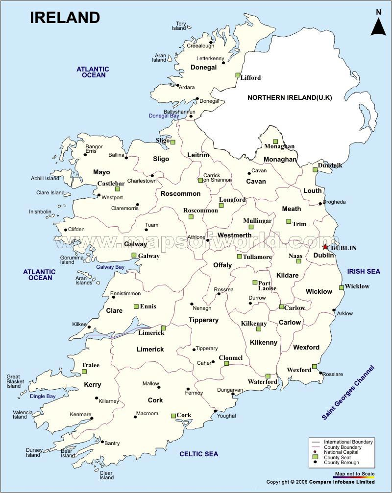 Printable Black And White Map Of Ireland Printable Maps