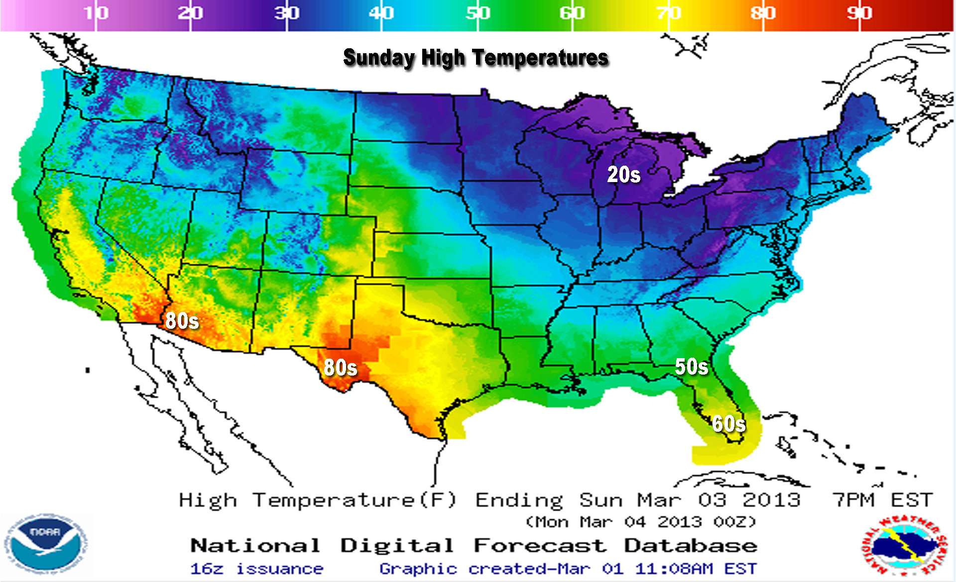 Is There Any Spring Weather In Sight For Michigan? | Mlive - Florida Weather Map With Temperatures