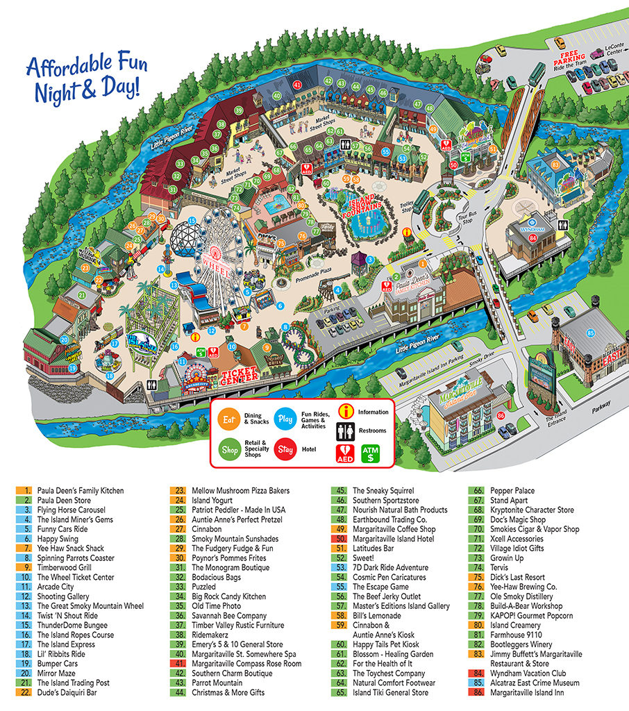 Island In Pigeon Forge Map - The Island At Pigeon Forge - Printable Street Map Of Pigeon Forge Tn