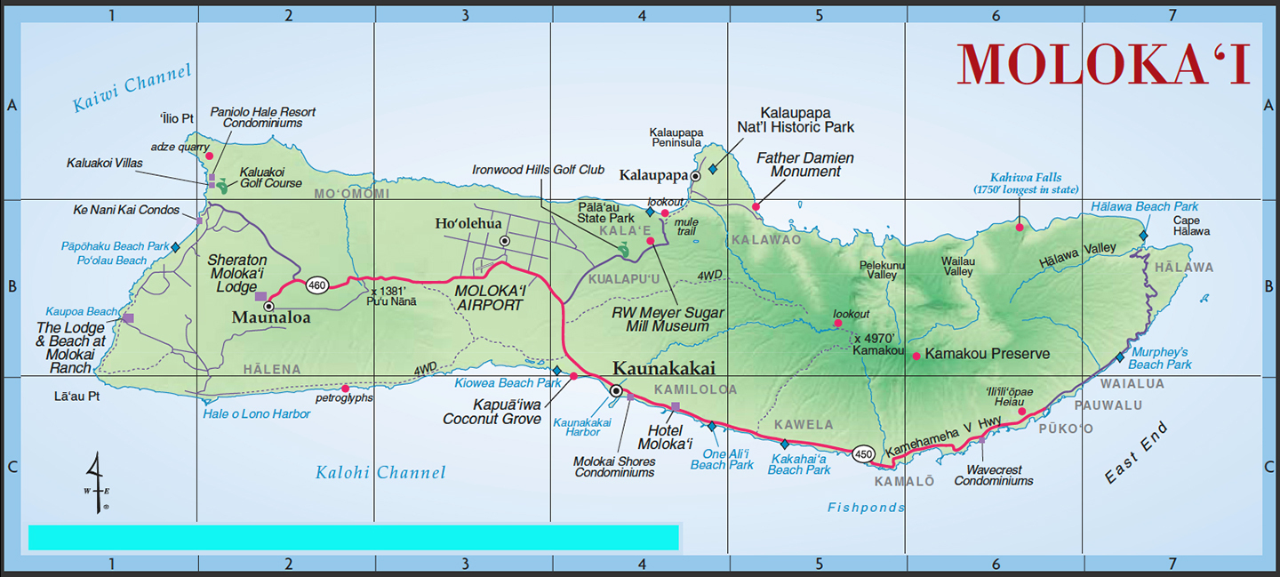 Island Maps | Kihei Resort Home Owners Association Website - Molokai Map Printable