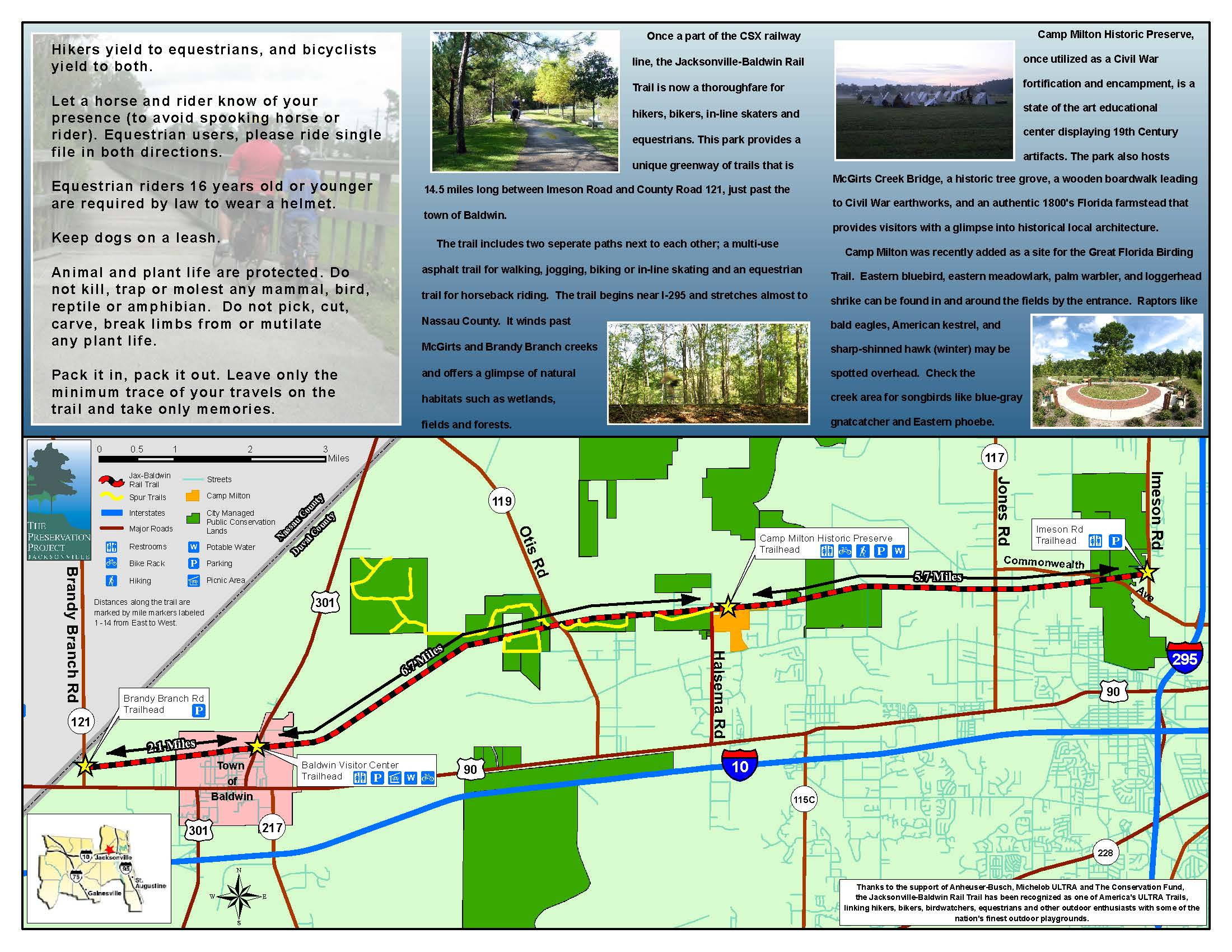 Jacksonville-Baldwin Rail Trail | Timucuan Parks Foundation - Florida Rails To Trails Maps