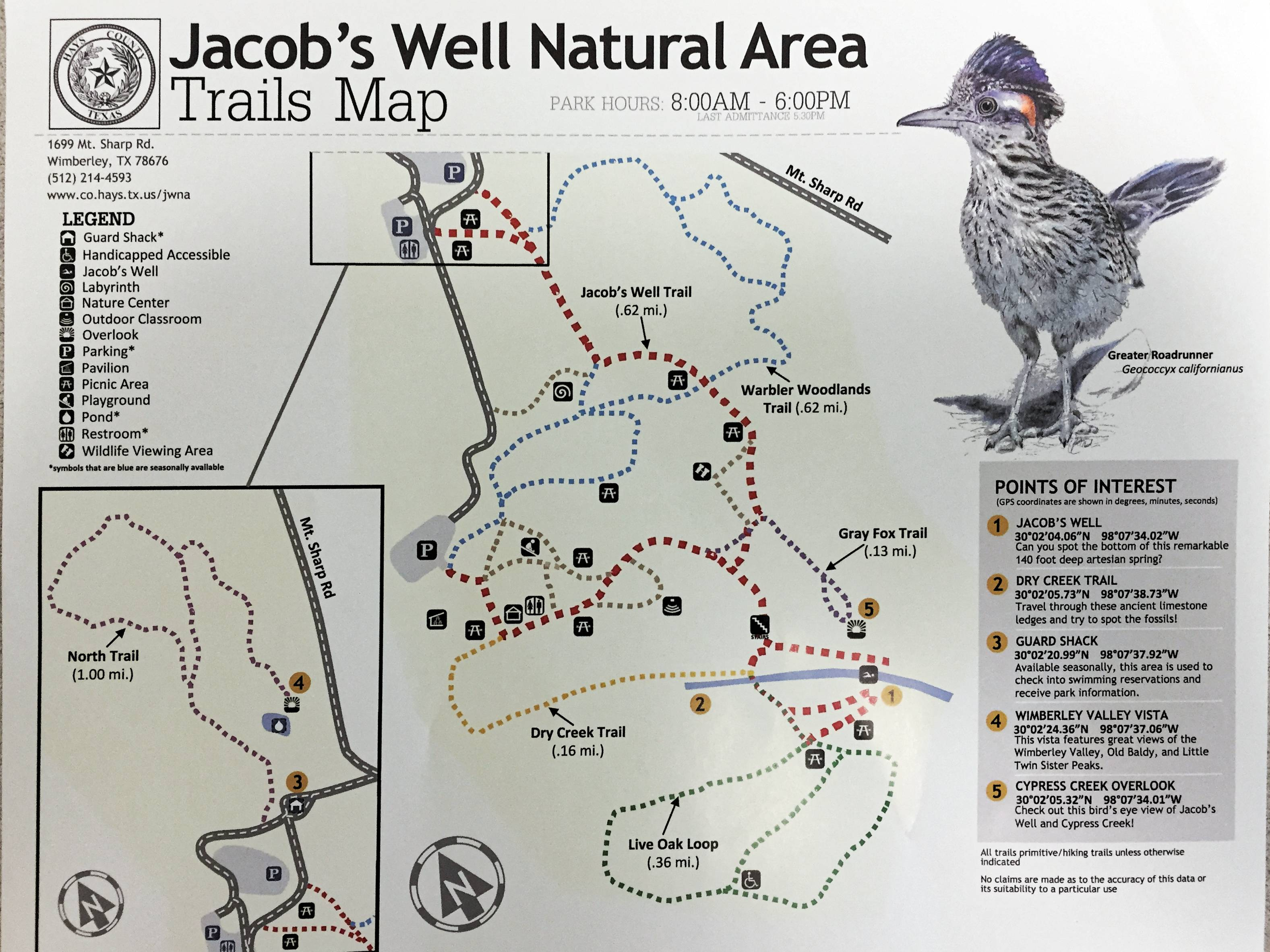 Jacobs Well Natural Area In Wimberley, Texas - A Visitwimberley - Texas Hiking Trails Map