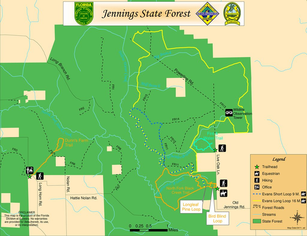 Jennings State Forest - Maplets - Jennings Florida Map