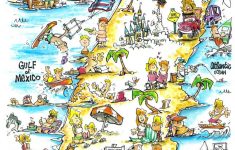 Jim Hunt's Map Of The Beaches Of Florida..i Want To See More - Florida Cartoon Map