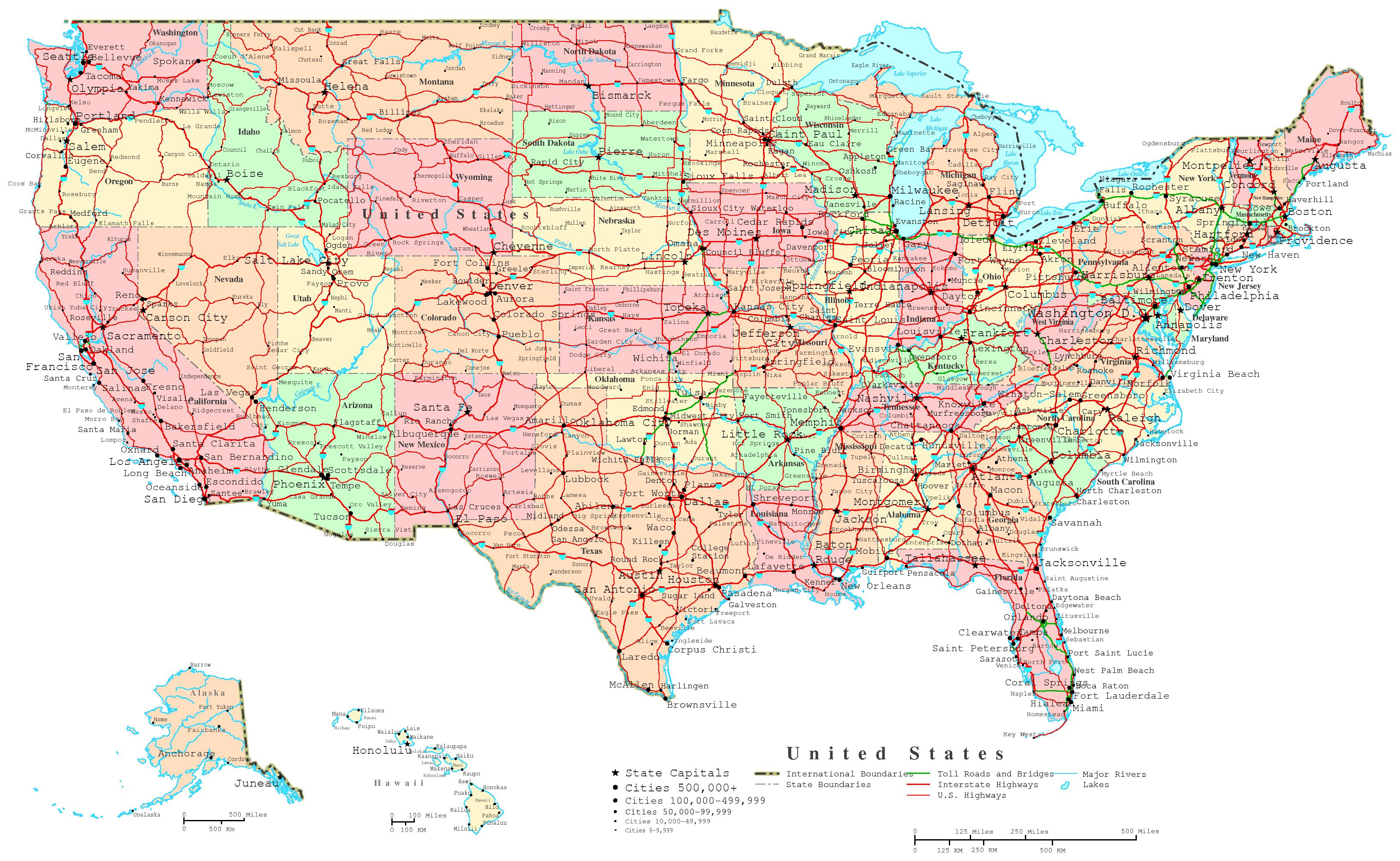 Free Printable Road Maps Of The United States - Printable Maps