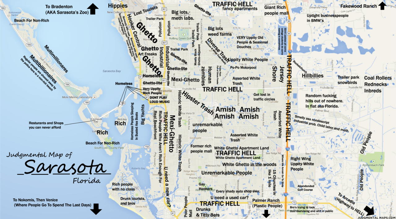 Judgmental Maps — Sarasota, Fltony Copr. 2014 Tony. All Rights - Sarasota Beach Florida Map