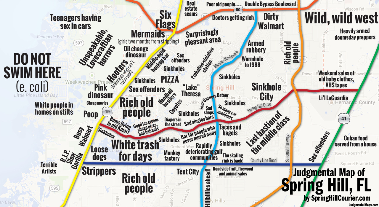 Judgmental Maps — Spring Hill, Flspring Hill Courier Copr. 2014 - Spring Hill Florida Map