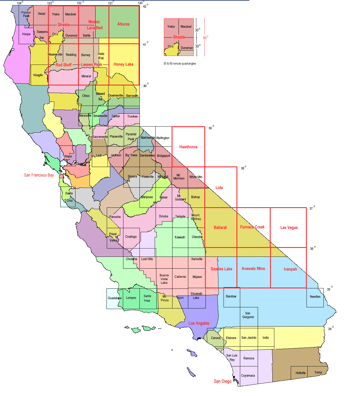 K Index California State Map Topographic Map California - Klipy - California Topo Map Index