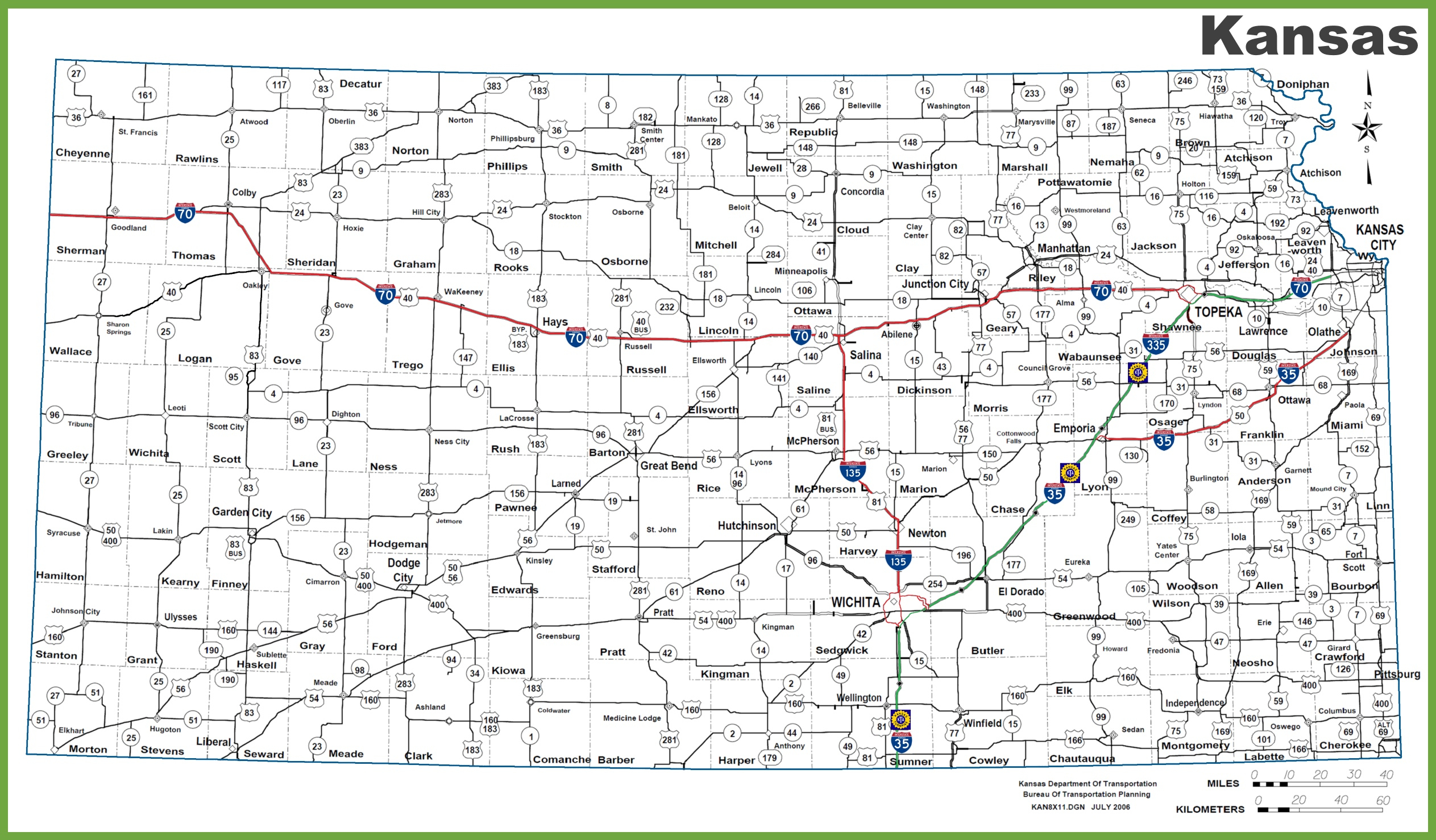 Kansas Road Map Printable Map Of Kansas 