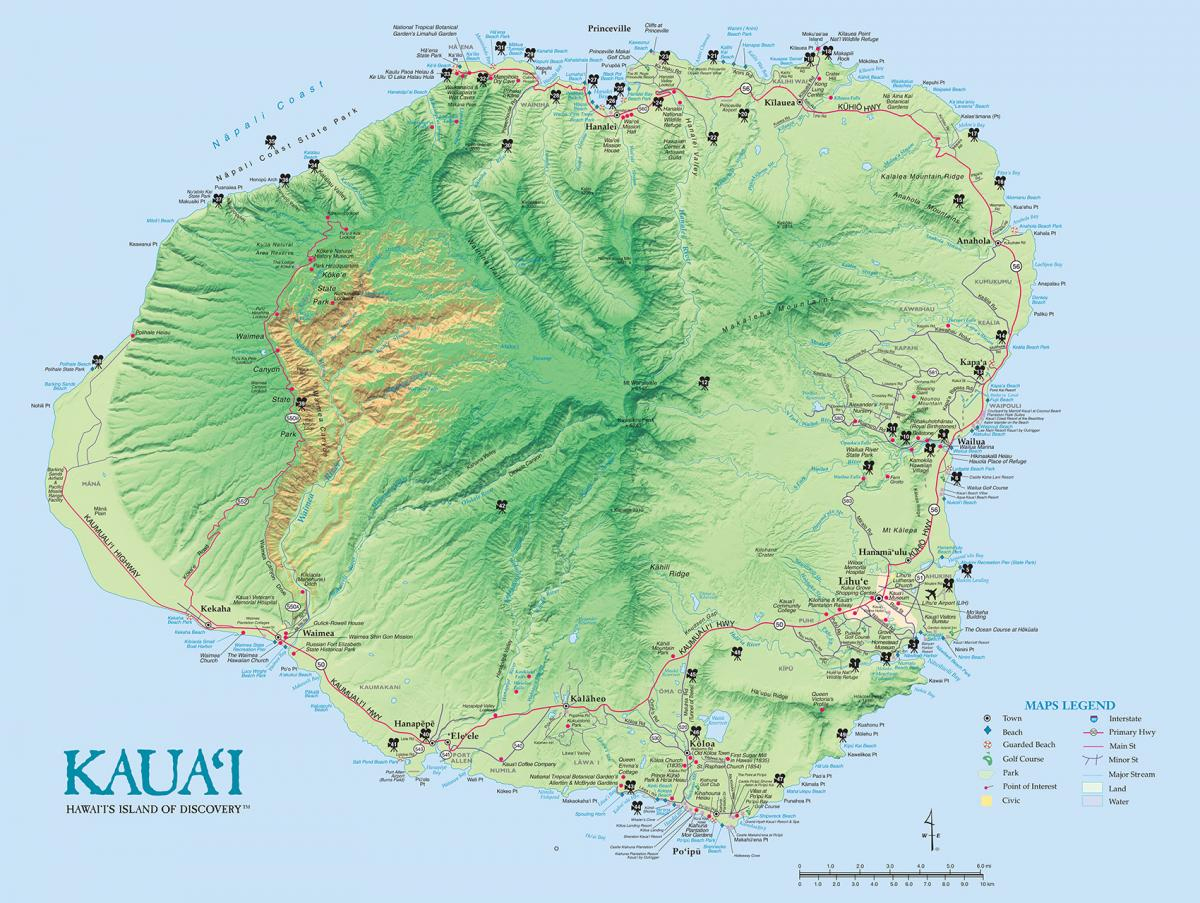 Kauai Island Maps &amp;amp; Geography | Go Hawaii - Printable Driving Map Of Kauai