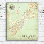 Key West Fl Canvas Print Florida Keys Fl Vintage Map City Plan Map   Florida Keys Map Poster