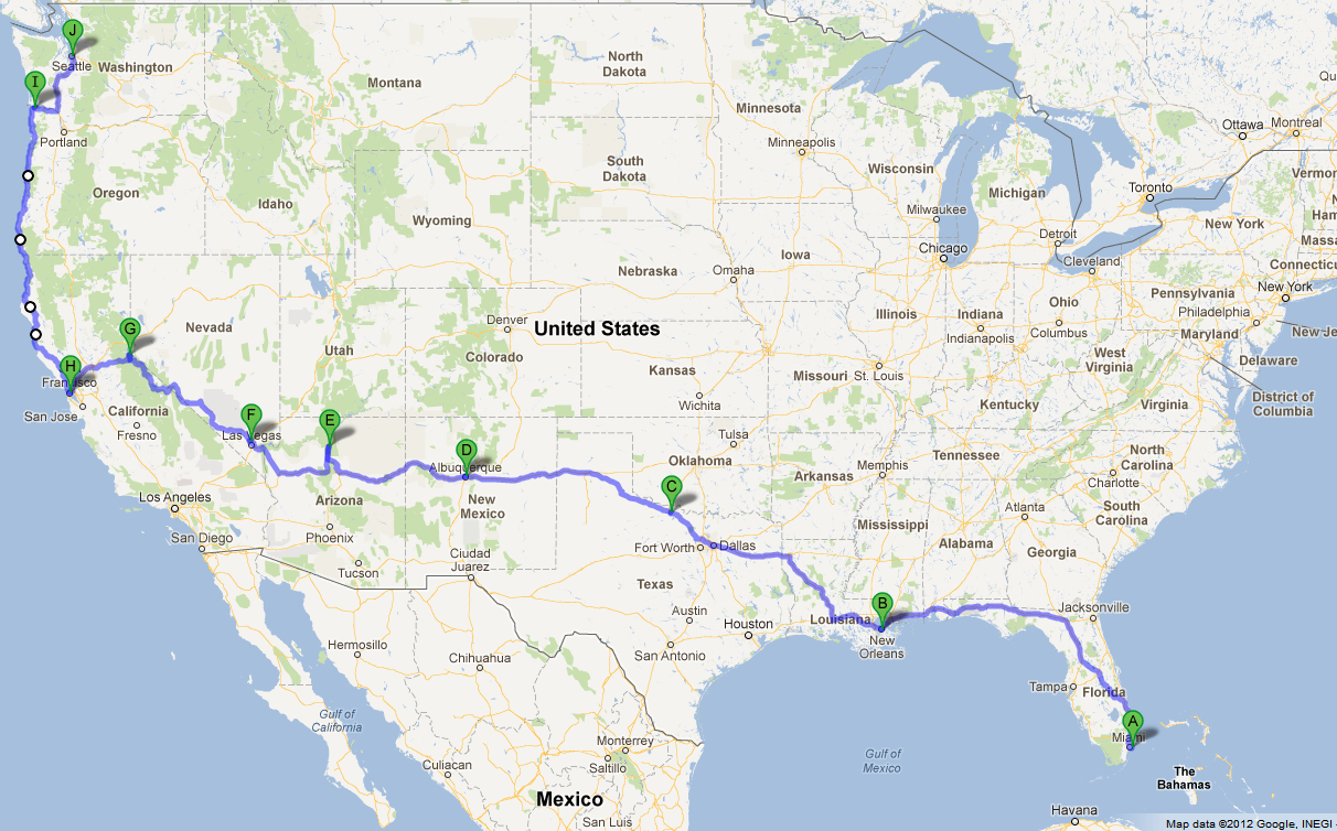 Korat: Road Trip From Miami, Fl To Seattle, Wa - Miami Florida Google Maps