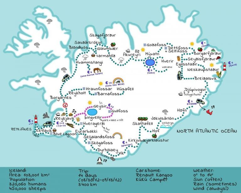 Kort Af Íslandi- Really Great Map! | Icelandic Roadtrip | Iceland ...