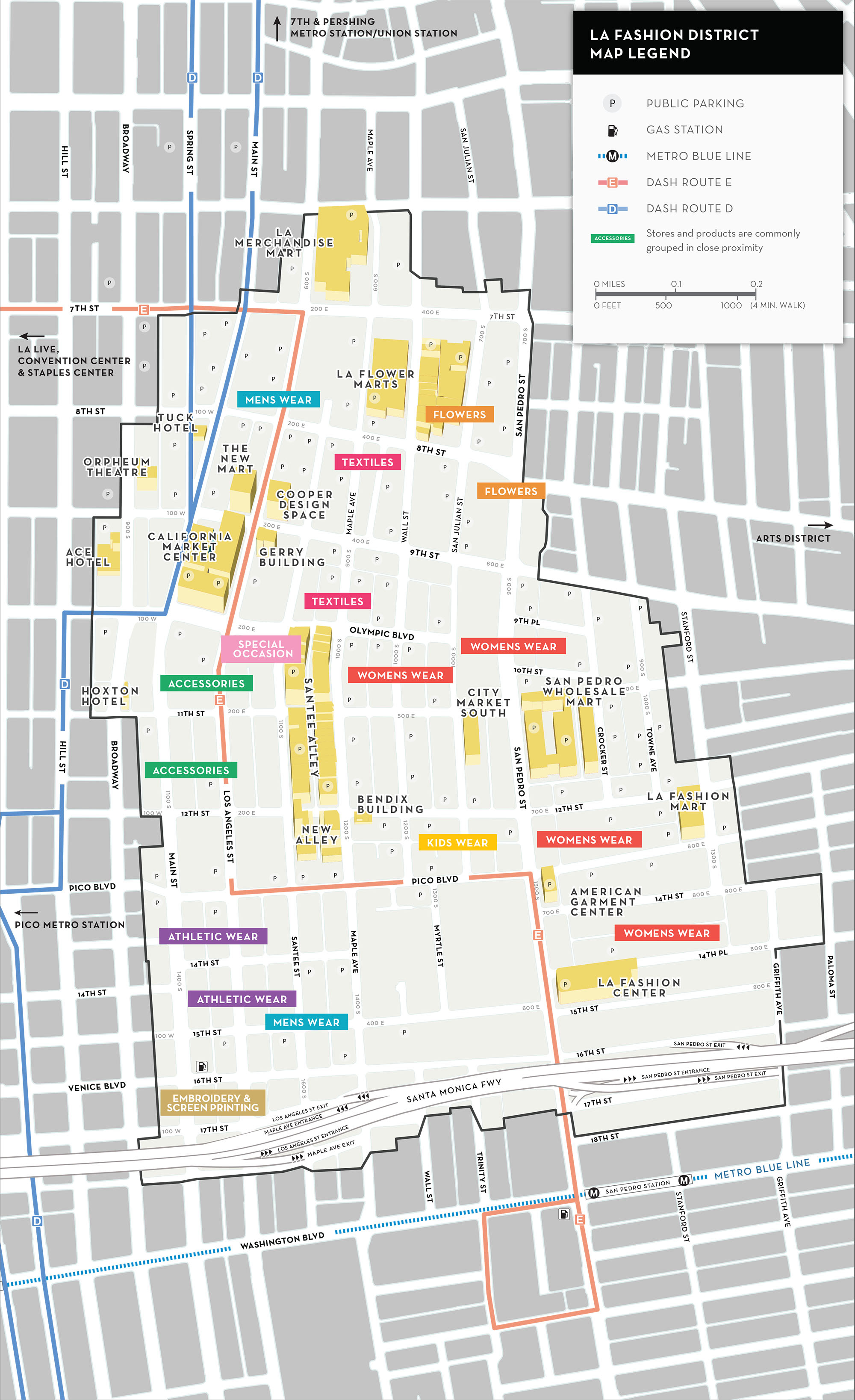 La Fashion District - San Pedro California Map