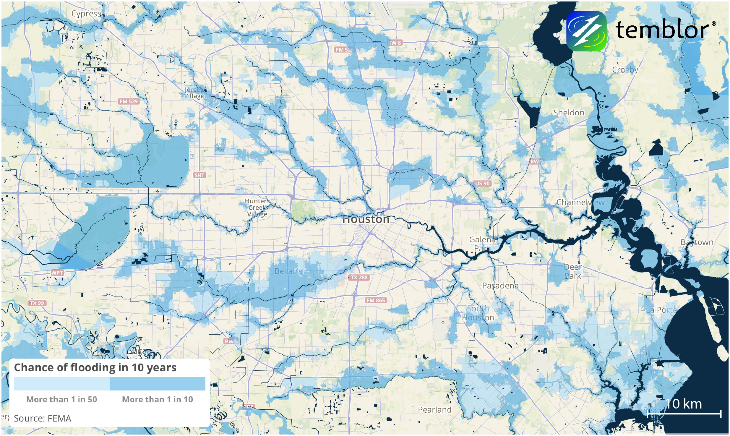 Lack Of Flood Insurance In Houston Will Lead To Large Losses - Harris County Texas Flood Map