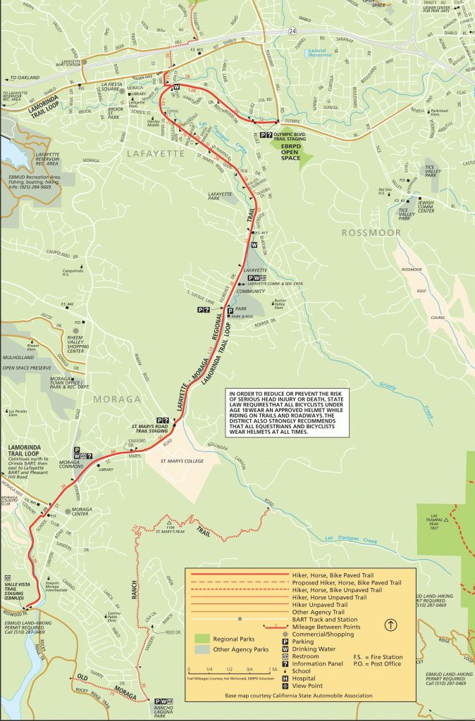 Lafayette Moraga Regional Trail For Walnut California Map Touran