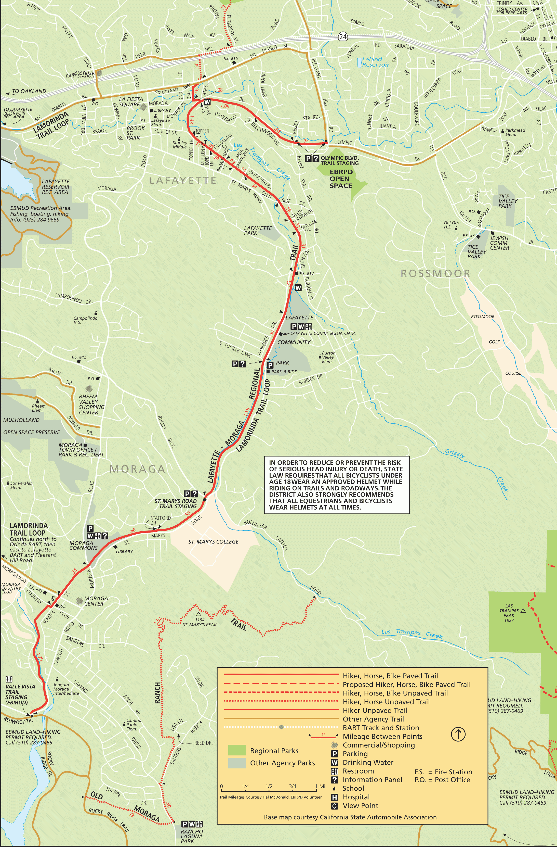 Lafayette Moraga Regional Trail For Walnut California Map - Touran - Walnut California Map