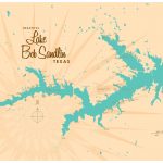 Lake Bob Sandlin Texas Map Vintage Style Art Printlakebound (9   Texas Map Art