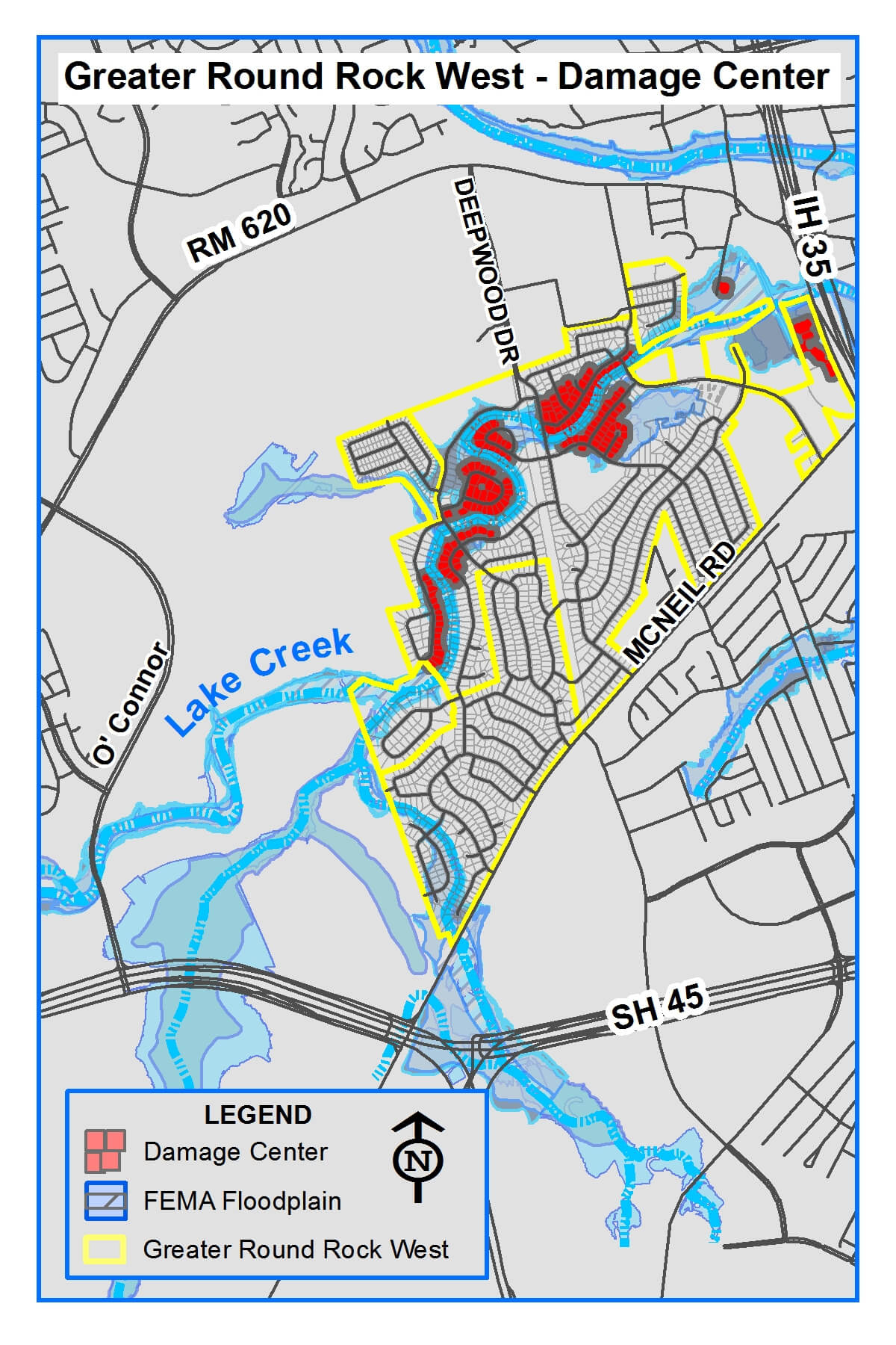 Lake Creek Flood Mitigation - City Of Round Rock - Round Rock Texas Map