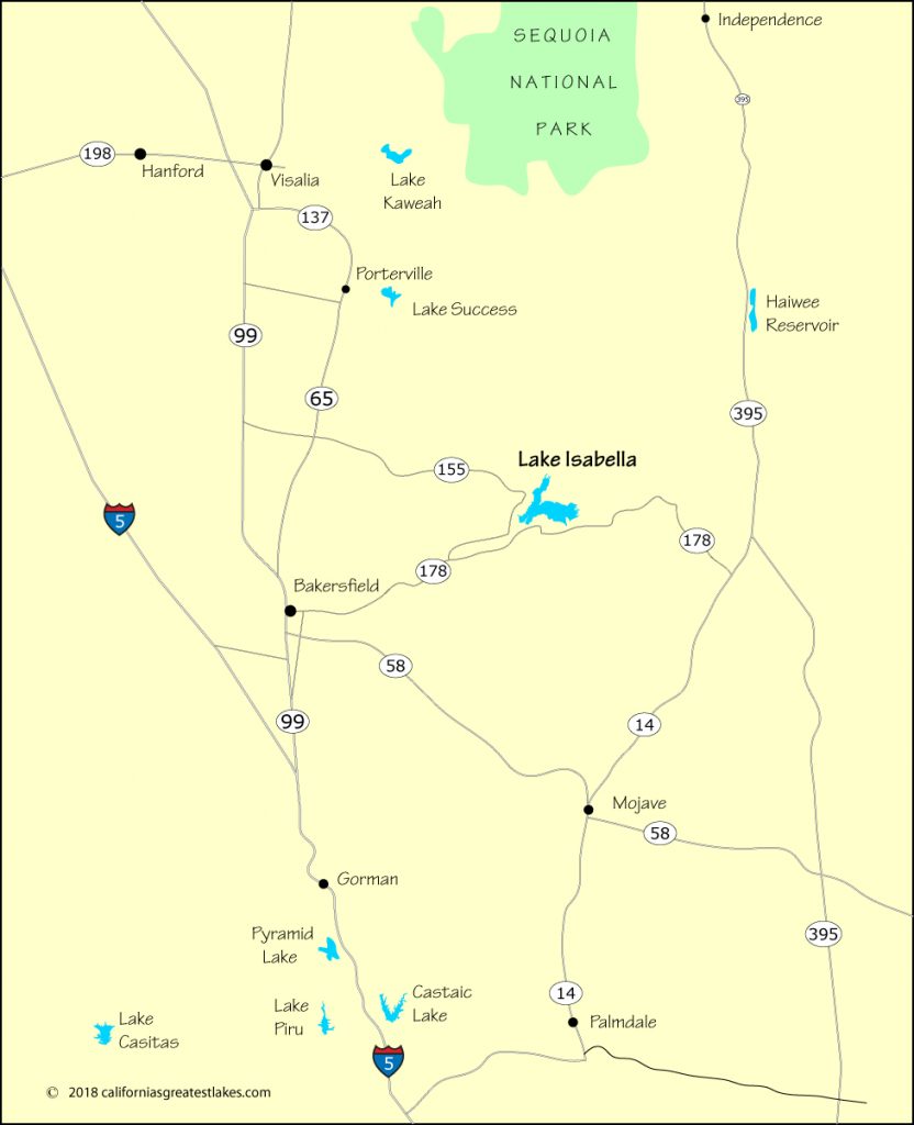 Lake Isabella, Ca Map And Directions Lakes In California Map