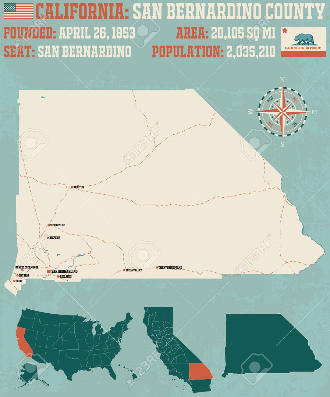 Large And Detailed Map Of San Bernardino County In California - Map Of San Bernardino County California