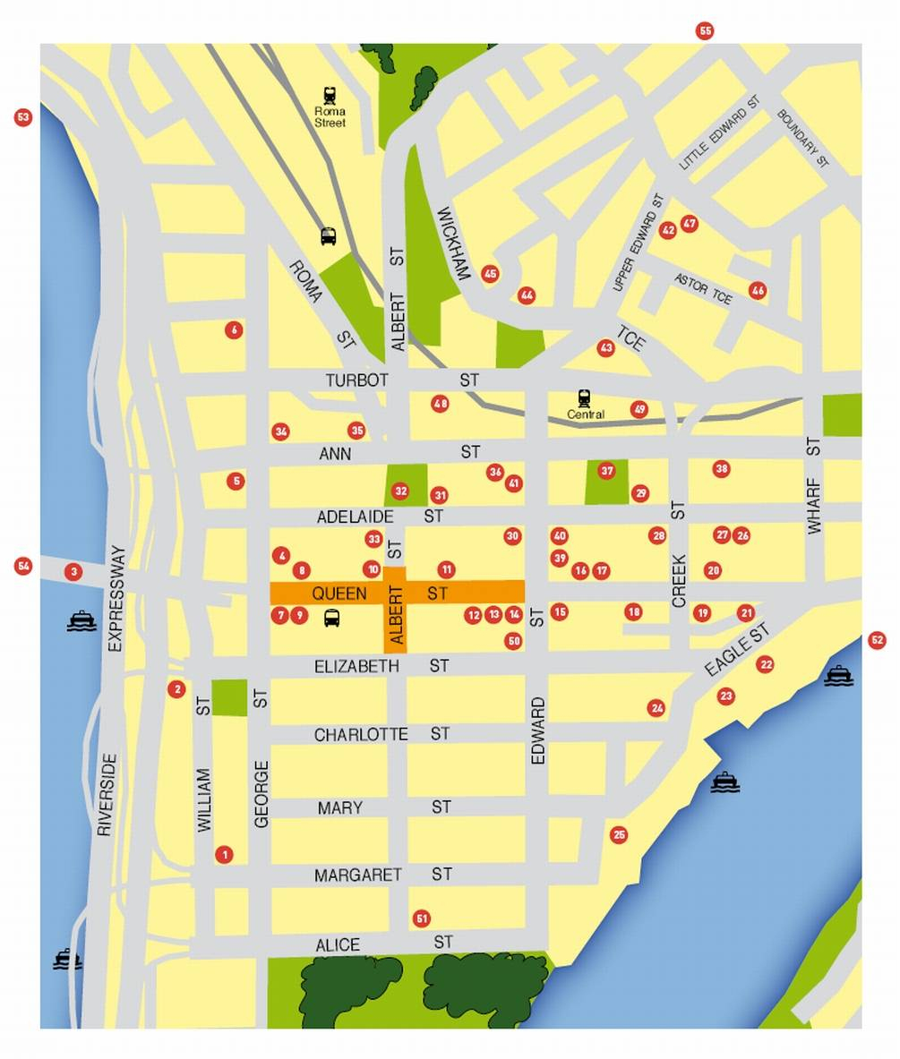 Large Brisbane Maps For Free Download And Print | High-Resolution - Brisbane Cbd Map Printable