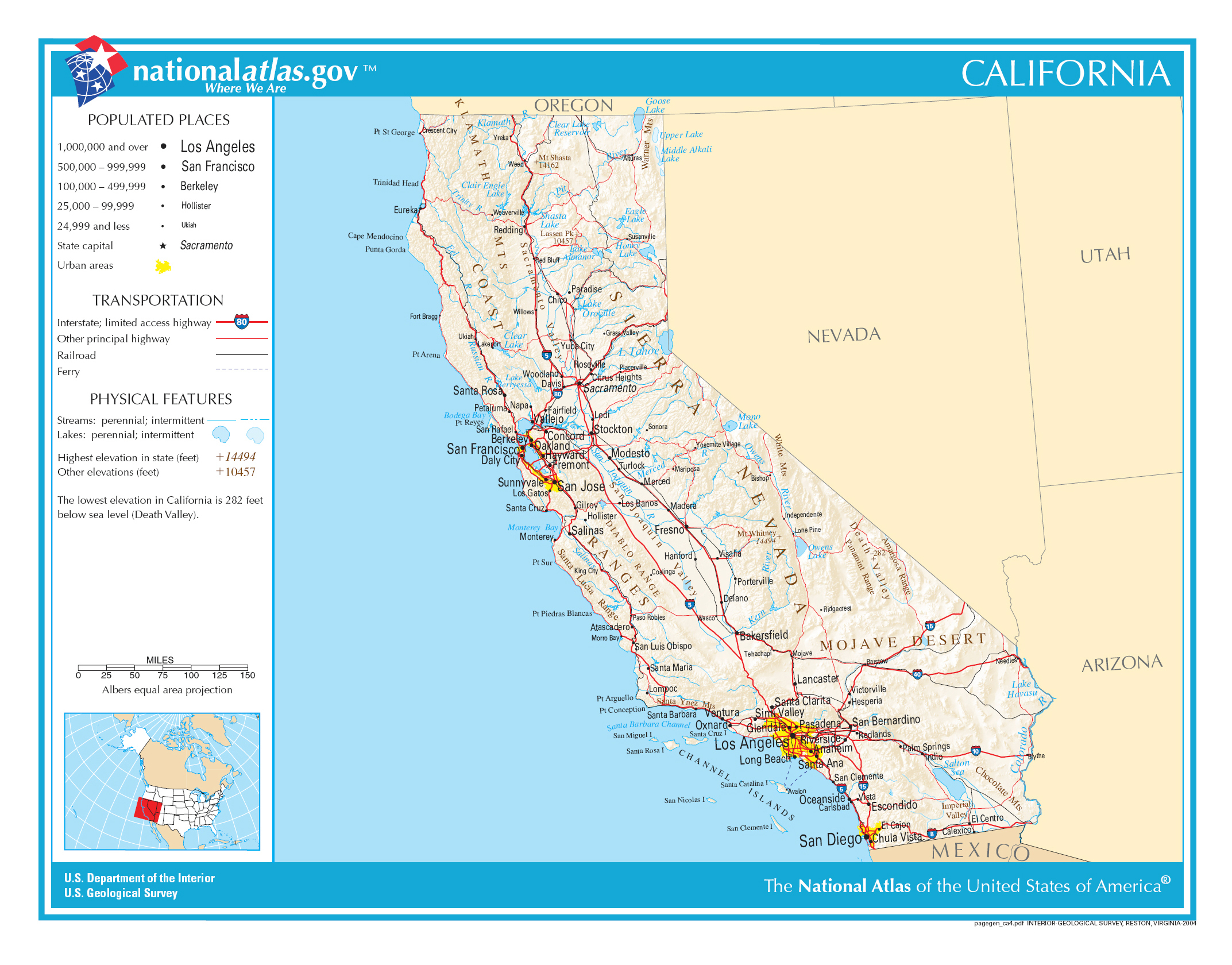 Large Detailed Map Of California State | California State | Usa - Large Detailed Map Of California