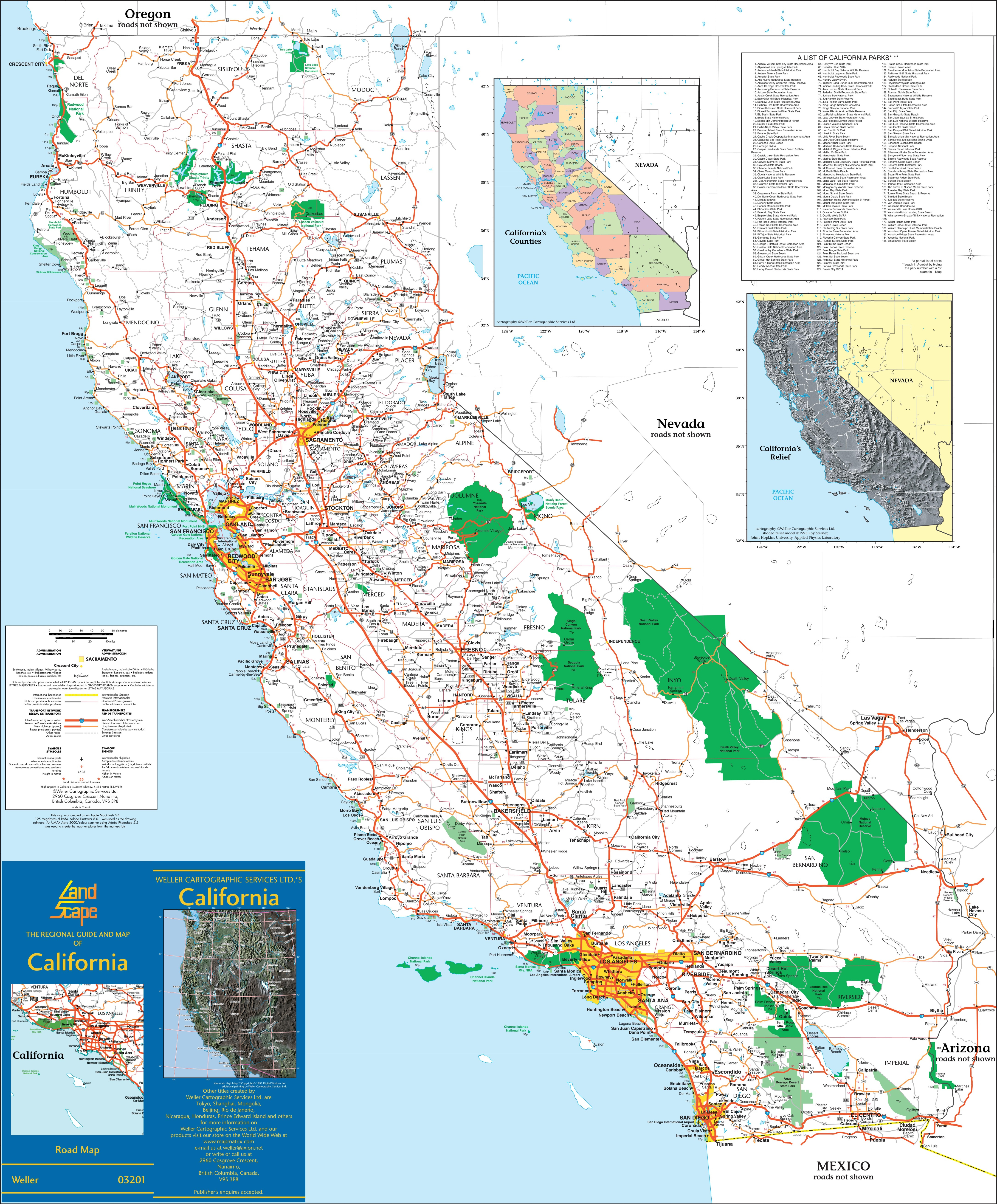 Large Detailed Map Of California With Cities And Towns - California State Map With Cities