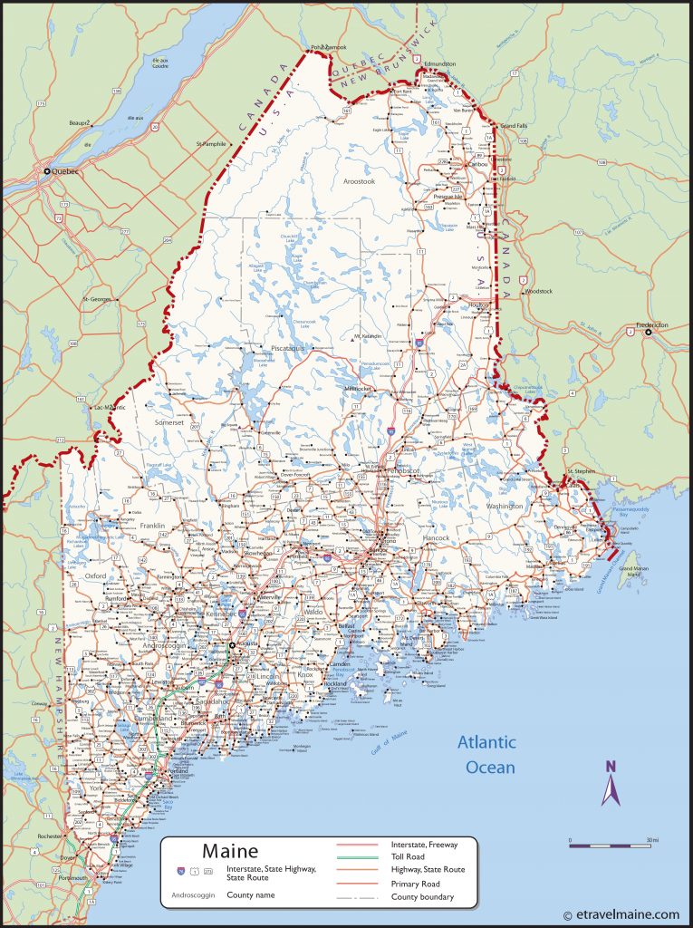 Large Detailed Map Of Maine With Cities And Towns - Printable Map Of ...