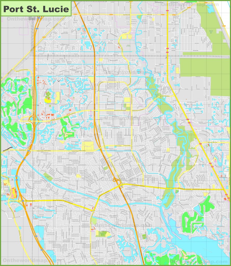 Large Detailed Map Of Port St. Lucie - Florida Map With Port St Lucie ...