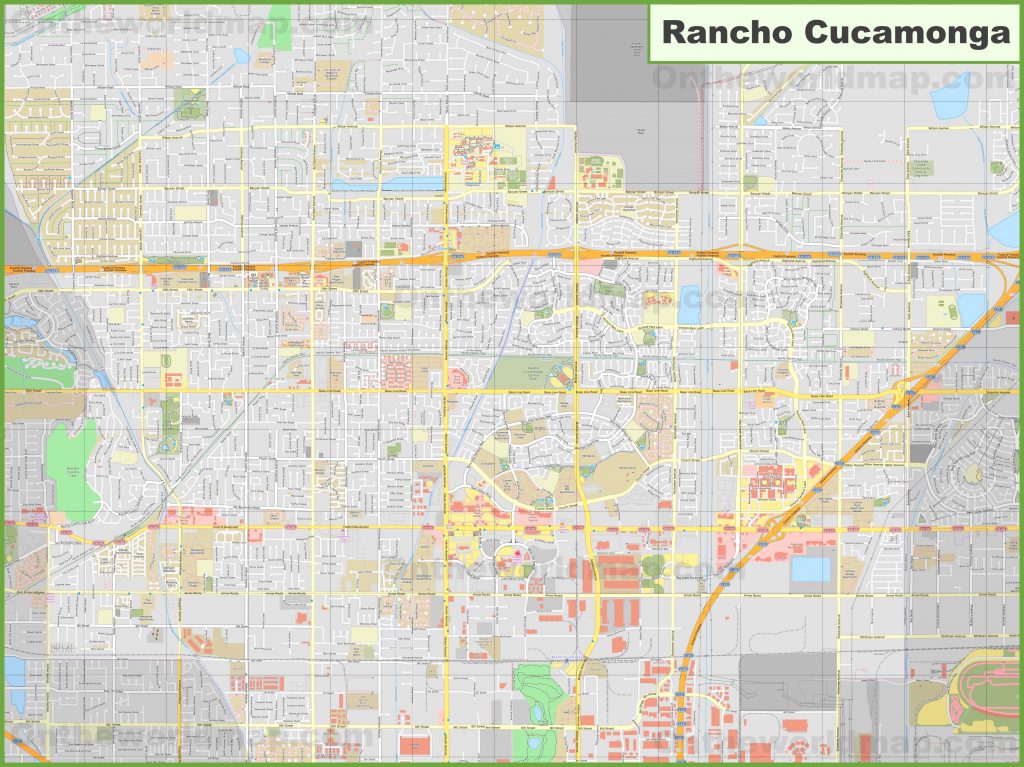 Large Detailed Map Of Rancho Cucamonga - Rancho Cucamonga California ...