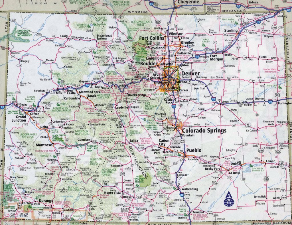 Large Detailed Roads And Highways Map Of Colorado State With All