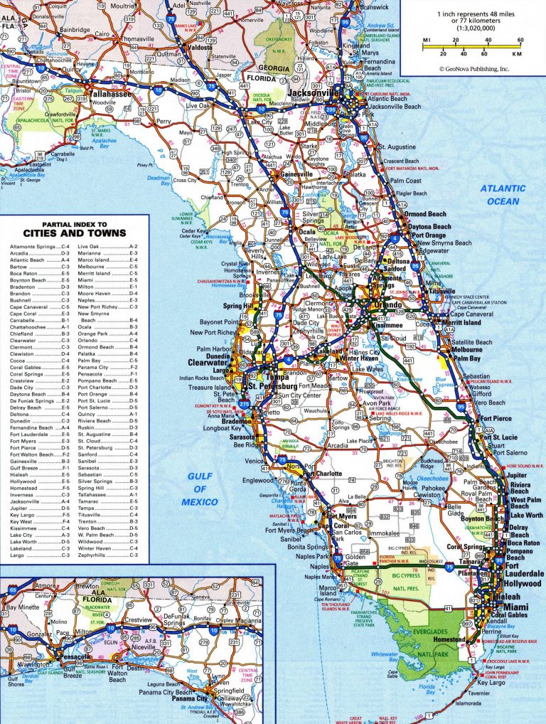 Large Detailed Roads And Highways Map Of Florida State Vidiani Old Florida Road Maps 768x1018 