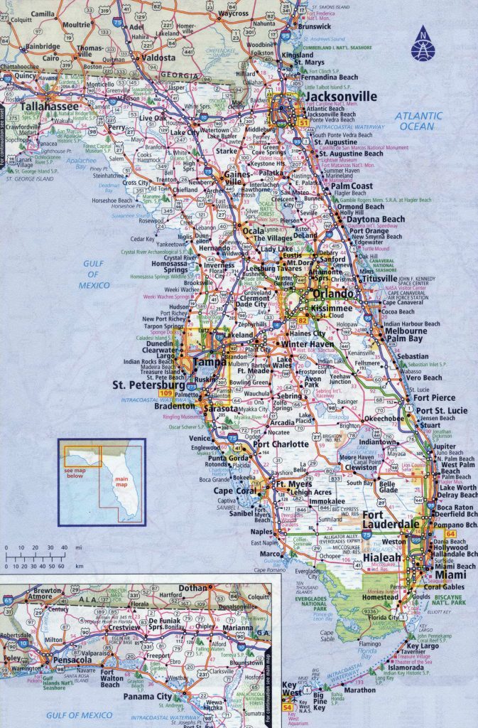 Large Detailed Roads And Highways Map Of Florida State With All   Large Detailed Roads And Highways Map Of Florida State With All Detailed Road Map Of Florida 673x1024 