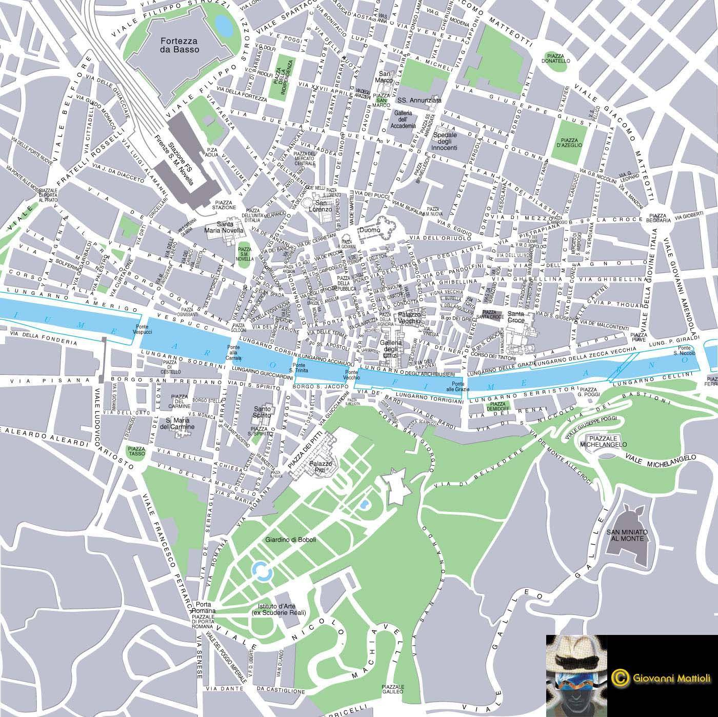 Large Florence Maps For Free Download And Print | High-Resolution - Printable Walking Map Of Florence