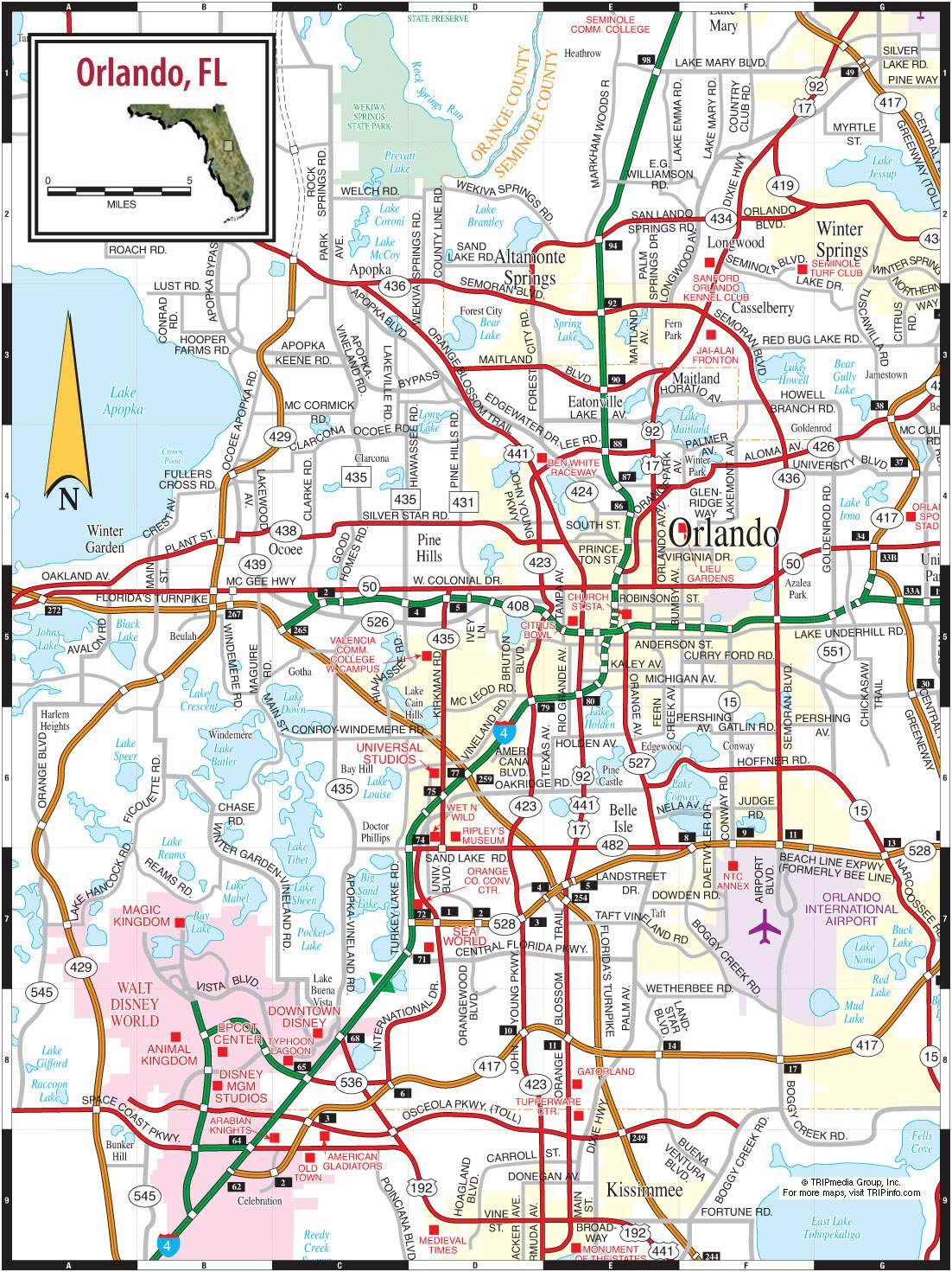 Large Orlando Maps For Free Download And Print | High-Resolution And - Orlando Florida Location On Map