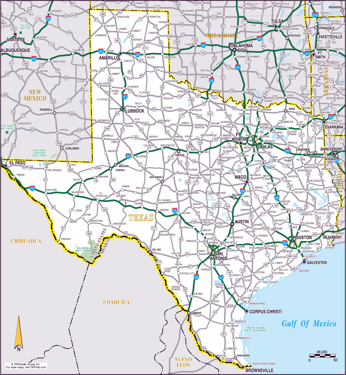 Large Roads And Highways Map Of The State Of Texas | Vidiani - Large Texas Map