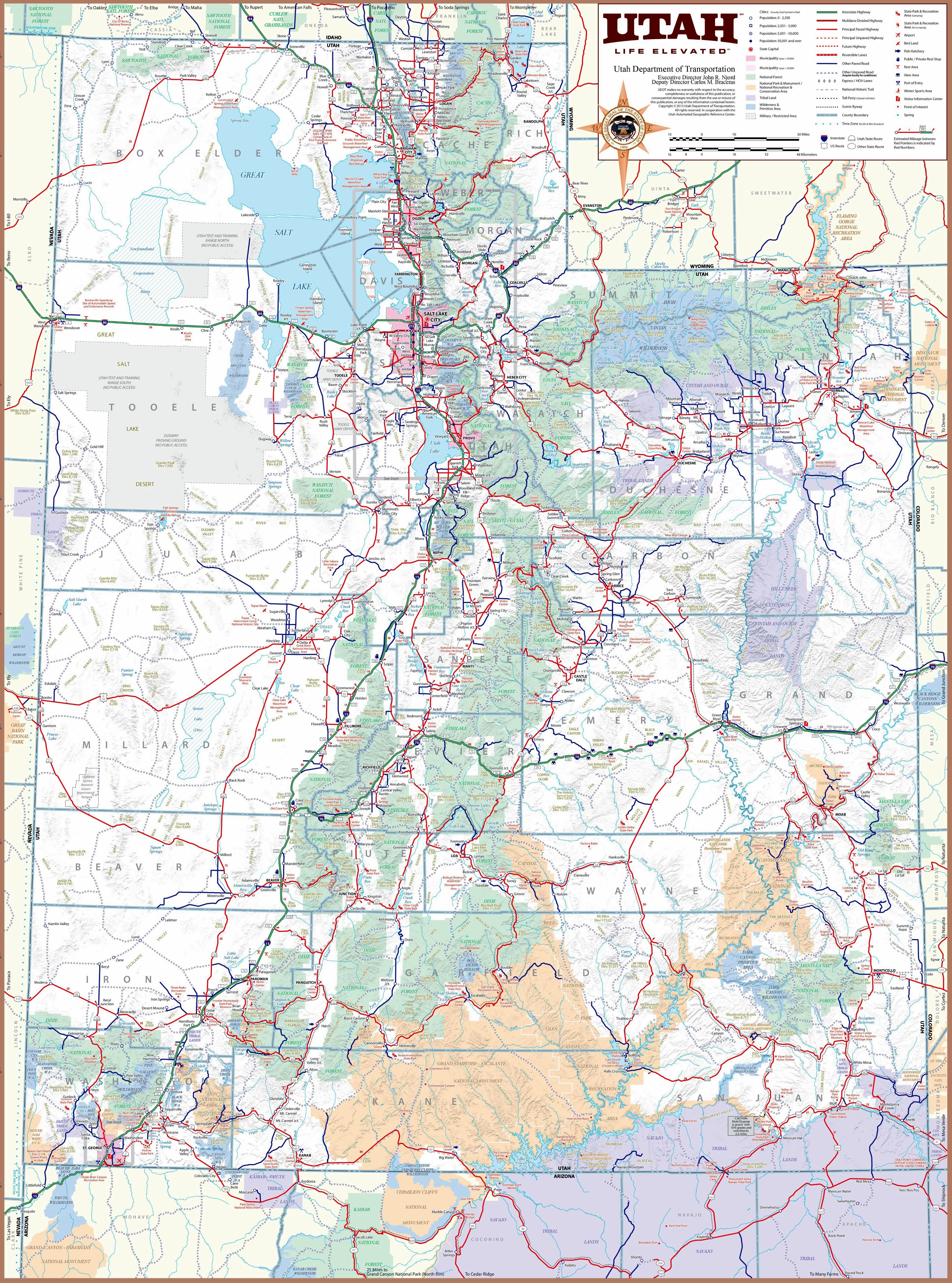 Large Utah Maps For Free Download And Print | High-Resolution And - Printable Map Of St George Utah