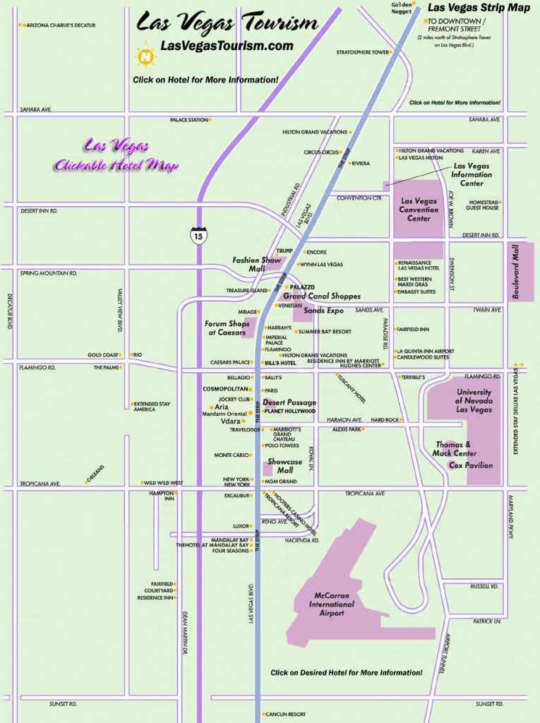 Las Vegas Map, Official Site - Las Vegas Strip Map - Printable Las ...