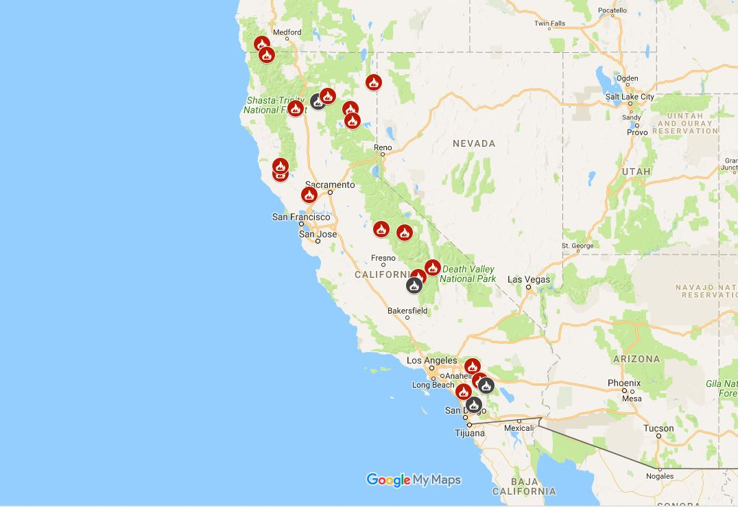 Latest Fire Maps: Wildfires Burning In Northern California – Chico - California Fires Map Today
