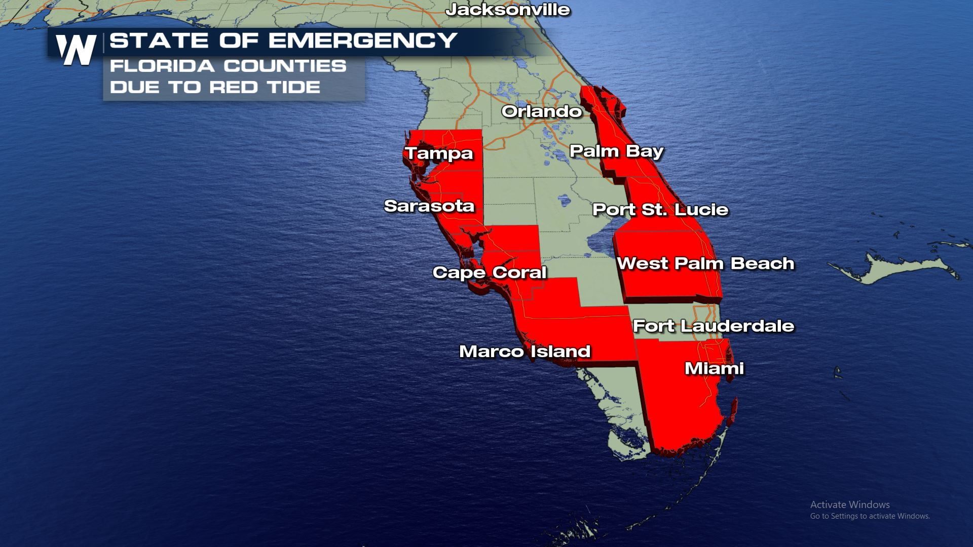 Latest Florida Red Tide Update October 2018 Weathernation Current 