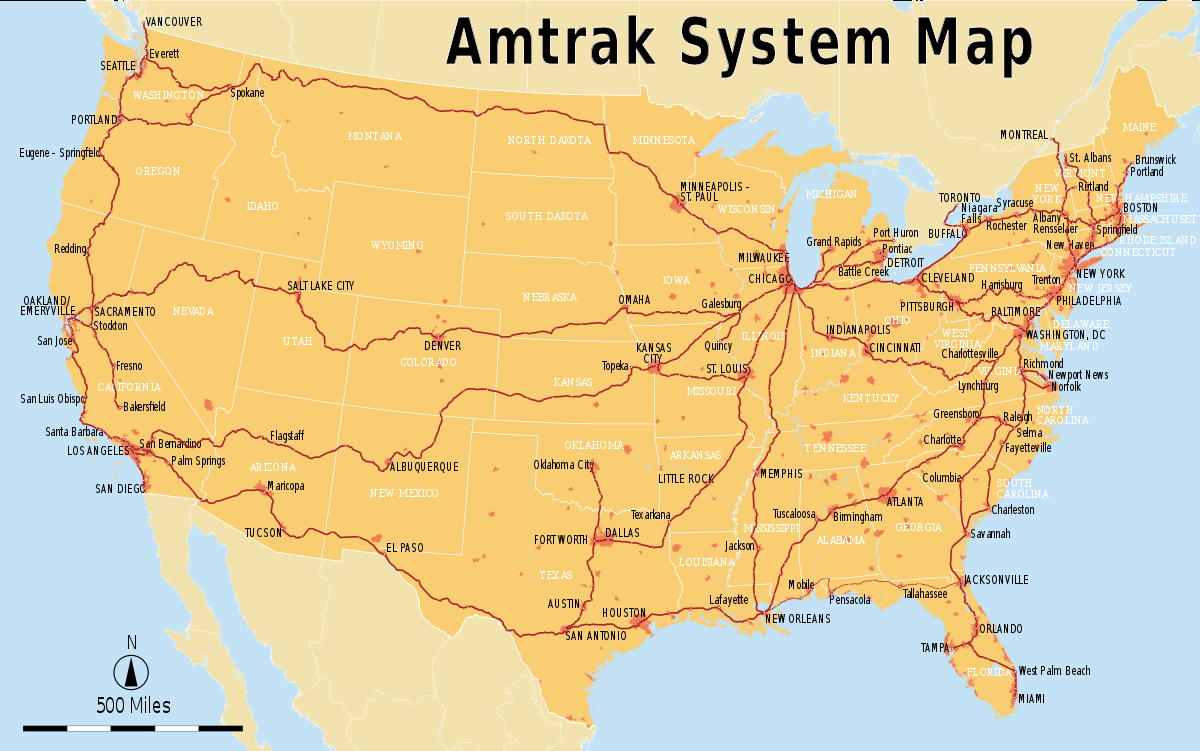 List Of Amtrak Routes - Wikipedia - Amtrak Station Map California