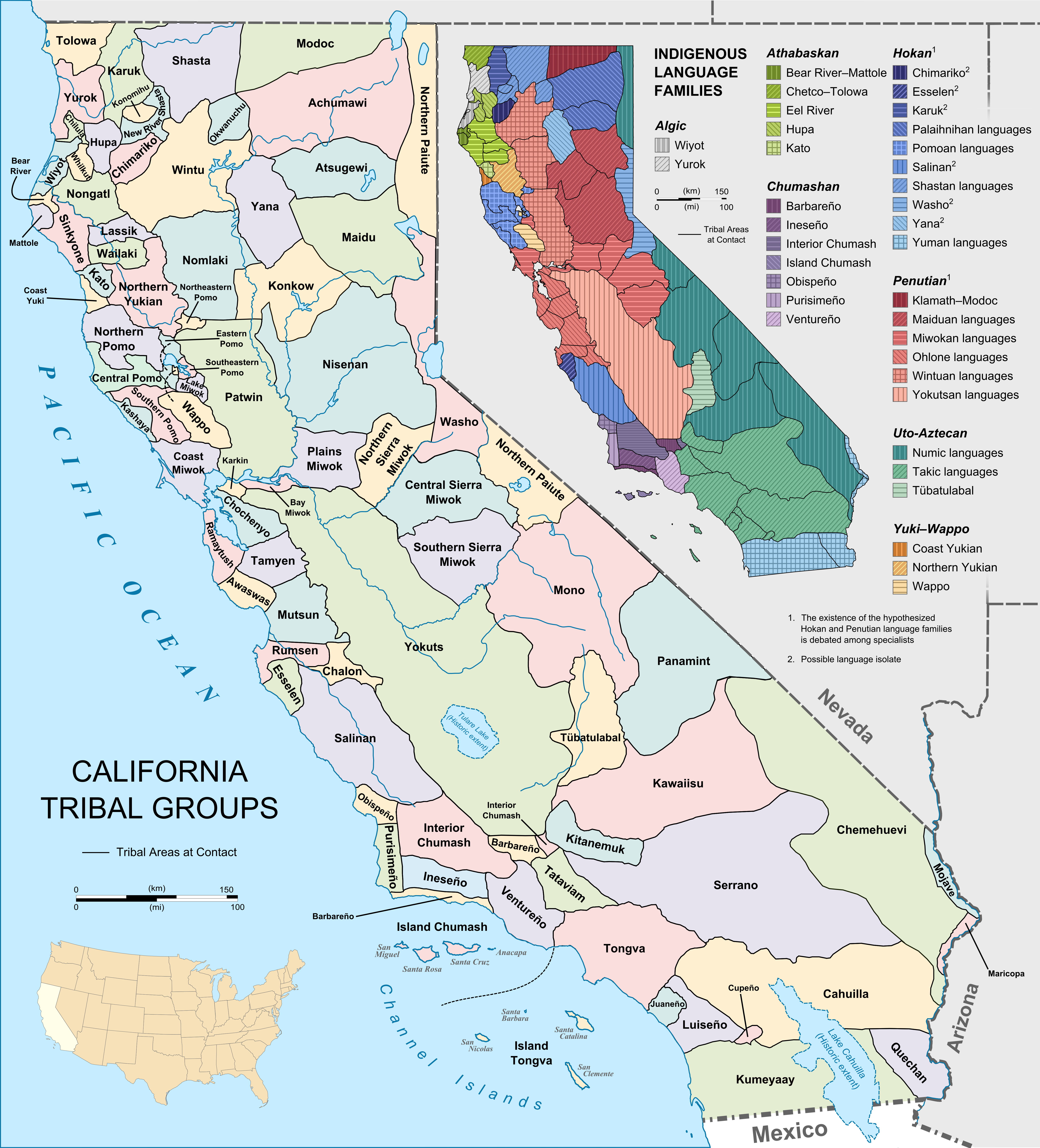 List Of Indigenous Peoples In California - Wikipedia - Southern California Native American Tribes Map