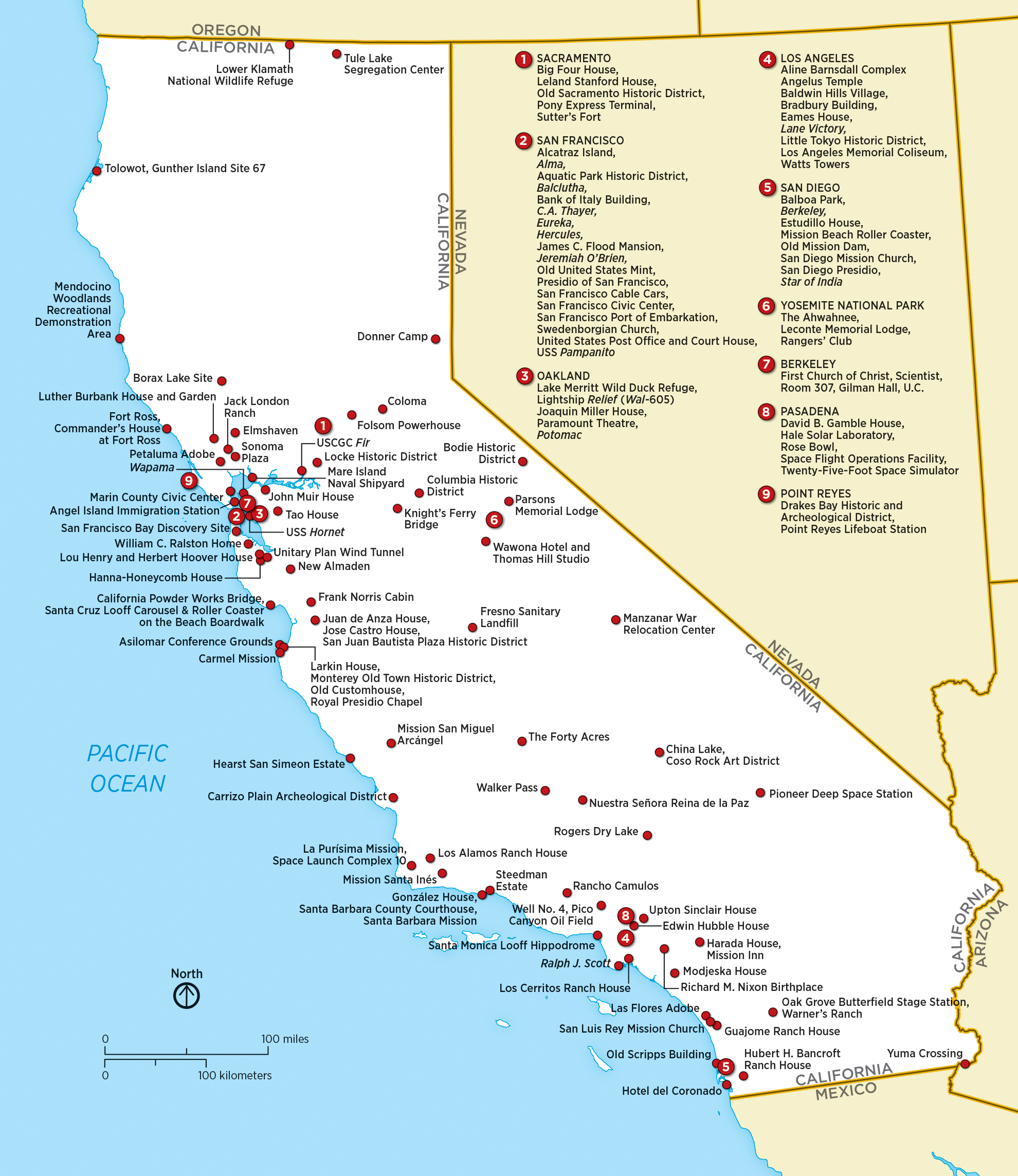 List Of National Historic Landmarks In California - Wikipedia - Southern California National Parks Map