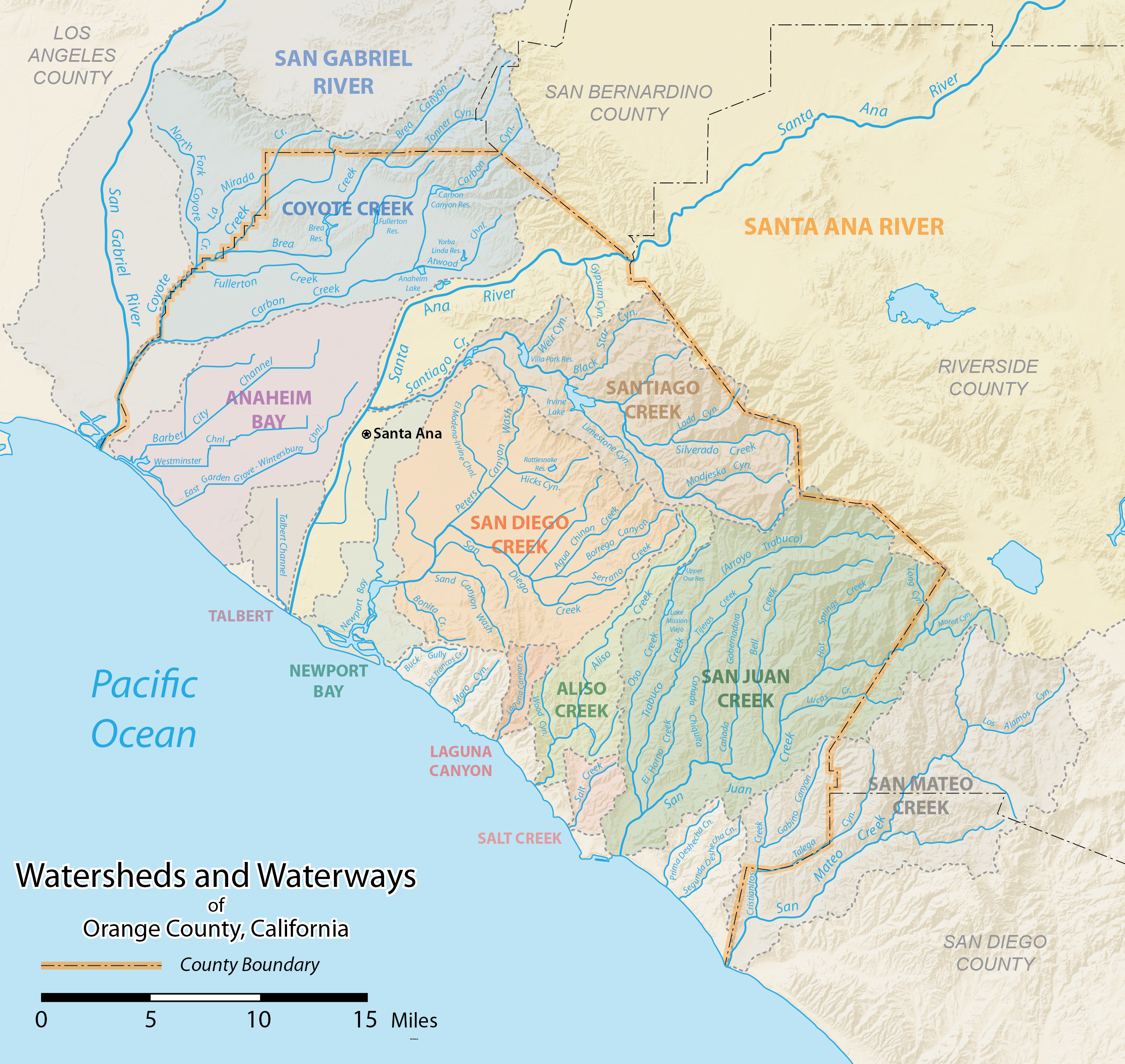 List Of Rivers Of Orange County, California - Wikipedia - Southern California Rivers Map
