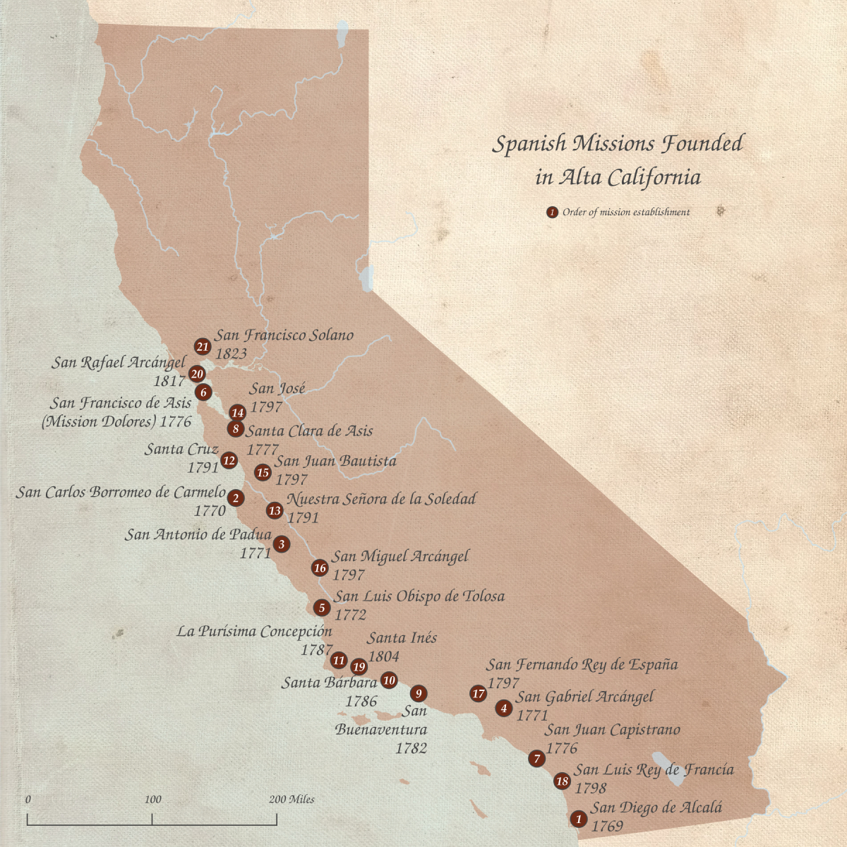 List Of Spanish Missions In California - Wikipedia - Southern California Missions Map